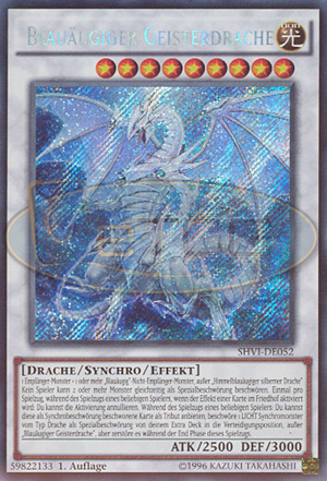 Blauäugiger Geisterdrache YuGiOh Karte Blue-Eyes Spirit Dragon YuGiOh Card  Shining Victories SHVI-DE052 2016 Mega-Tins CT13-DE009 Legendary Duelists:  Season 2 LDS2-DE020